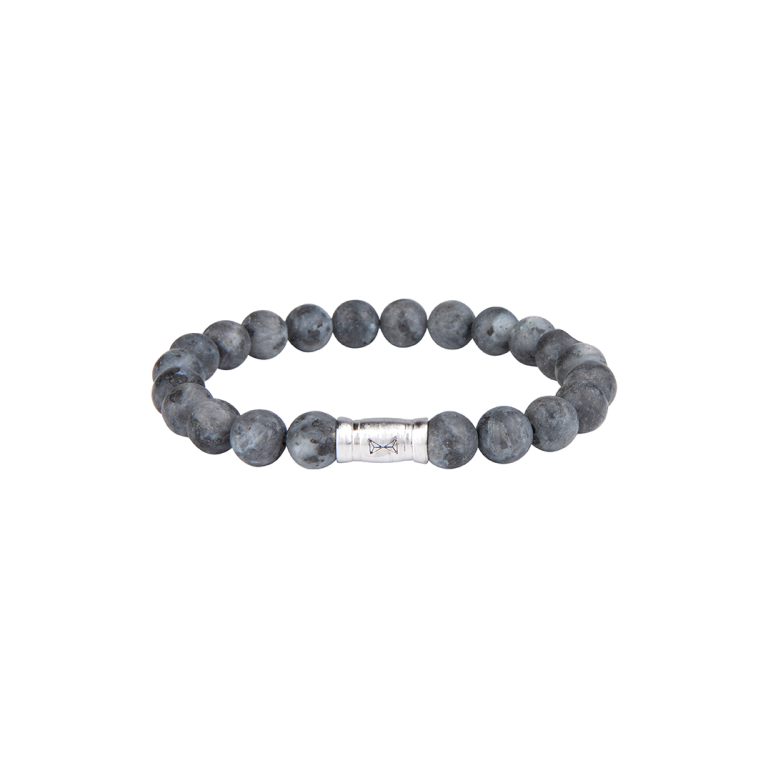 Aze Jewels Armband | Rocks Grays peak - 8mm Armband Edelstenen Grijs L Heren