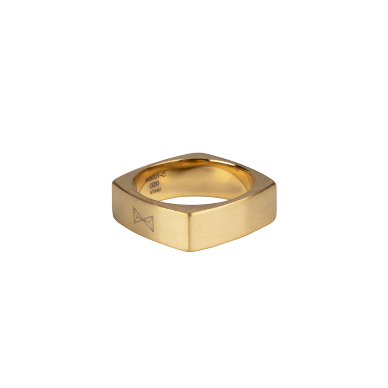 Aze Jewels Ring | Ferro Ring Carre - Dore Ringmetaal YG Geplaatst S Heren