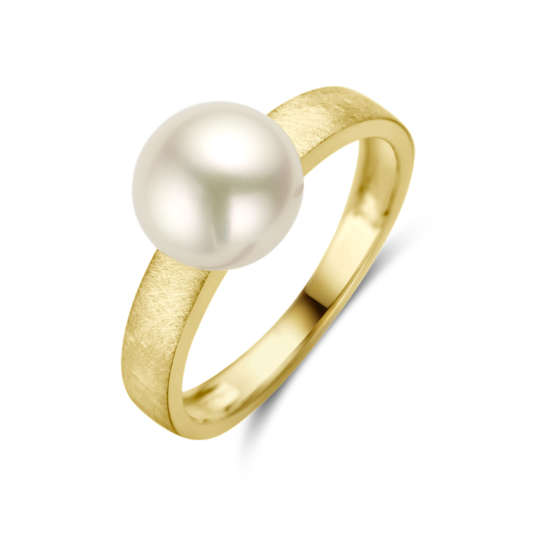 Geelgouden Ring Parel