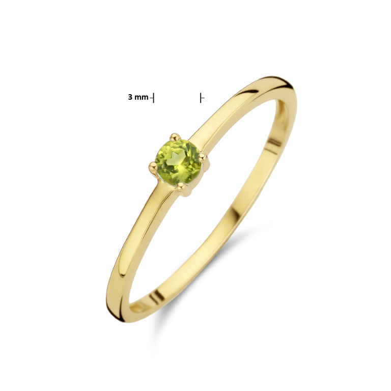 Ring met geboortesteen peridot 0.13ct augustus
