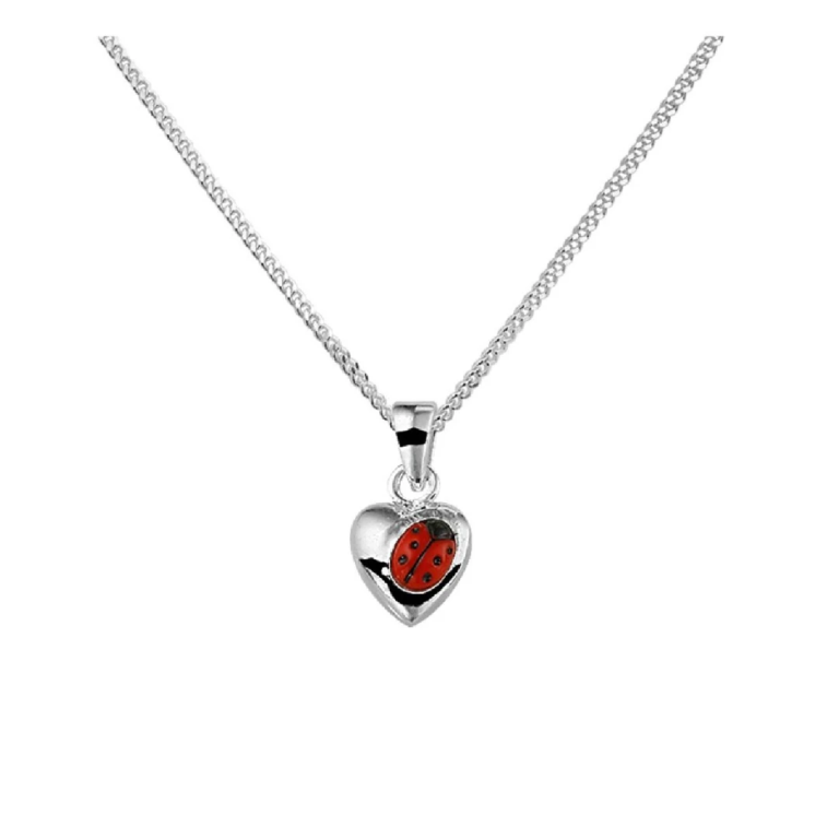 Collier hartje met lieveheersbeestje