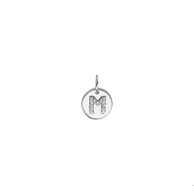 Hanger letter m met zirkonia