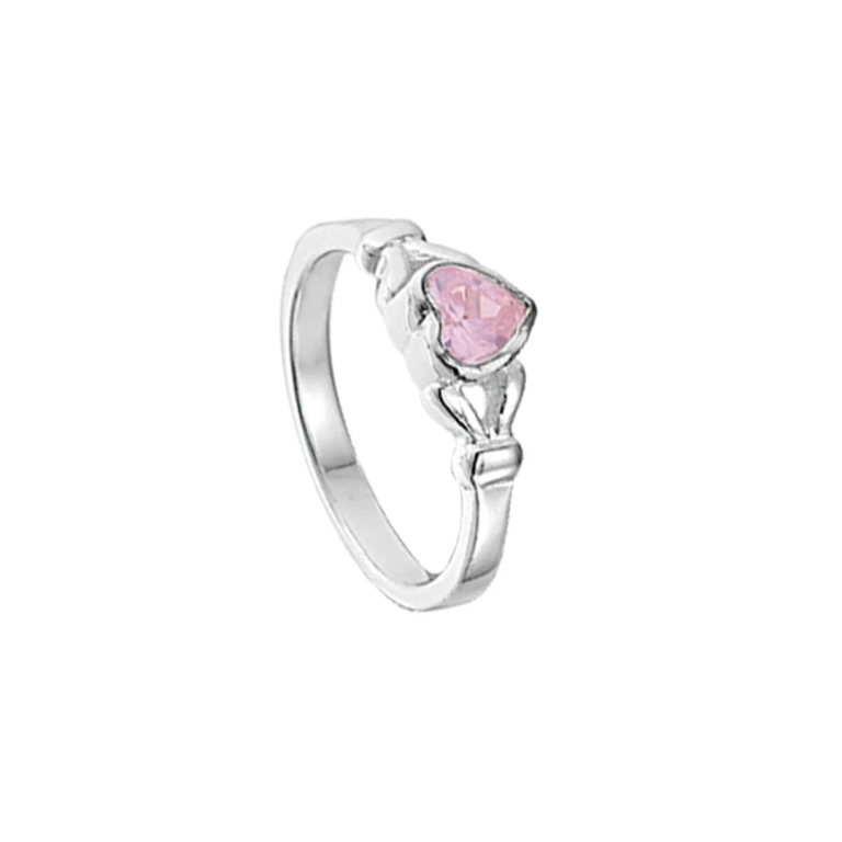 Ring hart met zirkonia