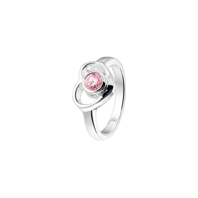 ring hart zirkonia zilver gerhodineerd