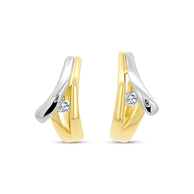 Bicolour Oorsieraden met Diamant