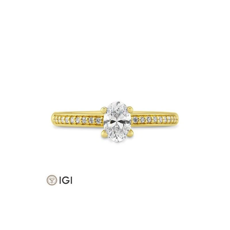 Ring geelgoud diamant labgrown