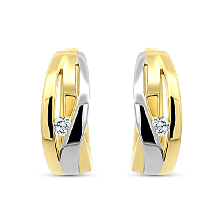 Bicolour Oorsieraden met Diamant