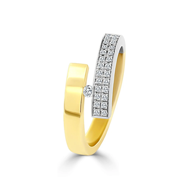 Bicolor Ring met Diamant