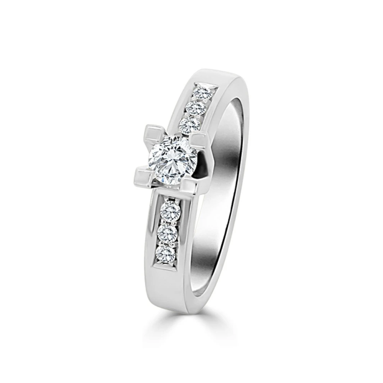Witgouden Ring met Diamant