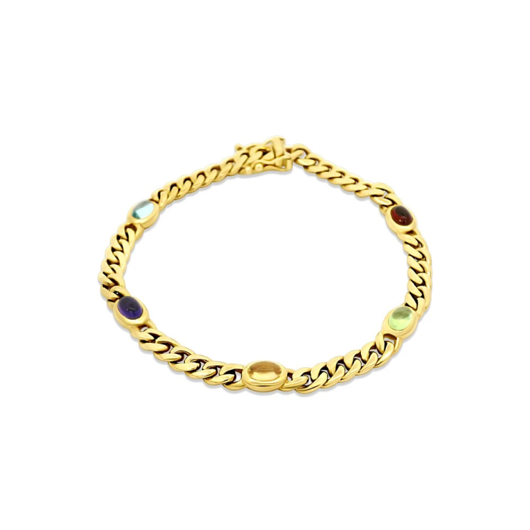 Gouden Armband met kleurstenen